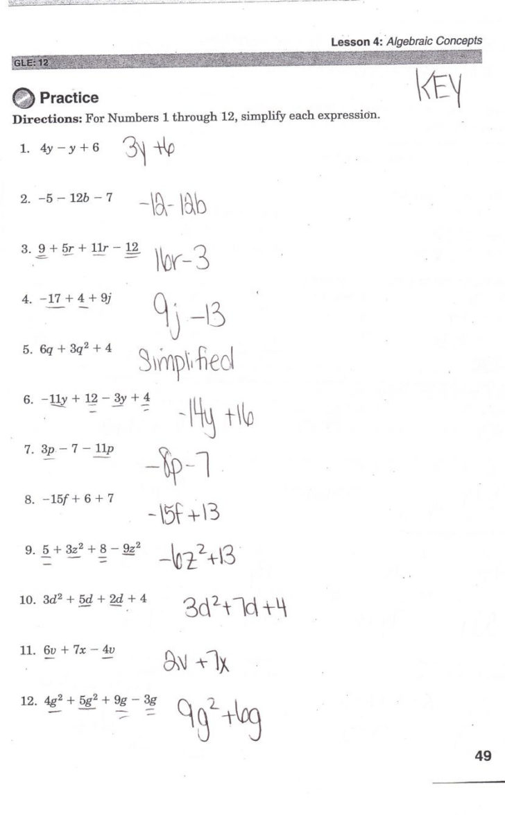 unit 1 algebra basics homework 7 combining like terms answer