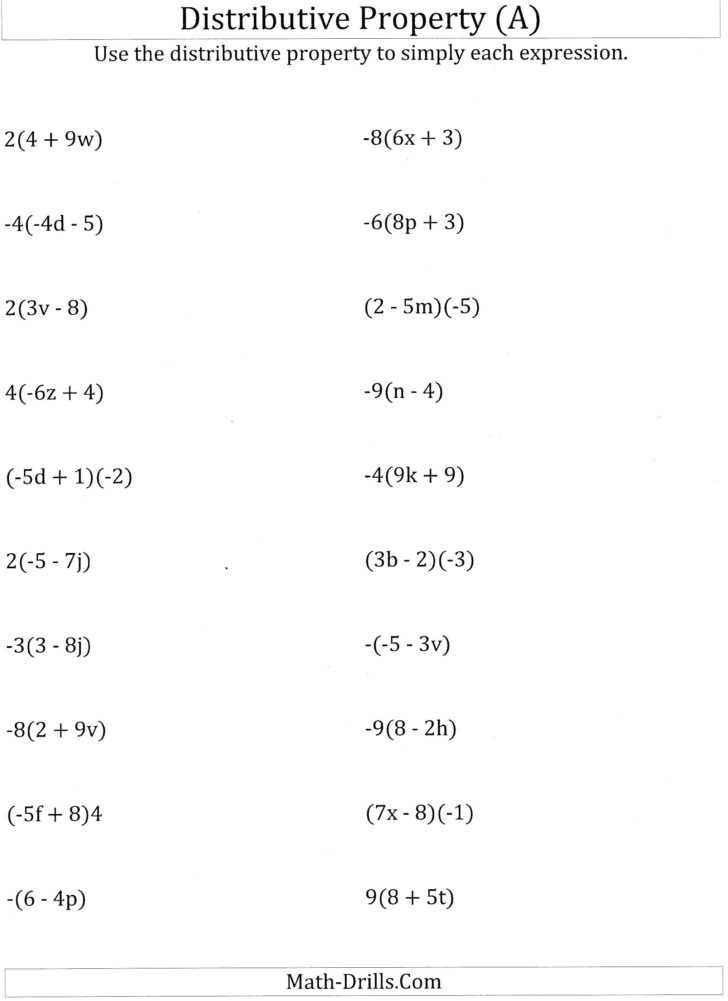Factoring Using The Distributive Property Worksheet
