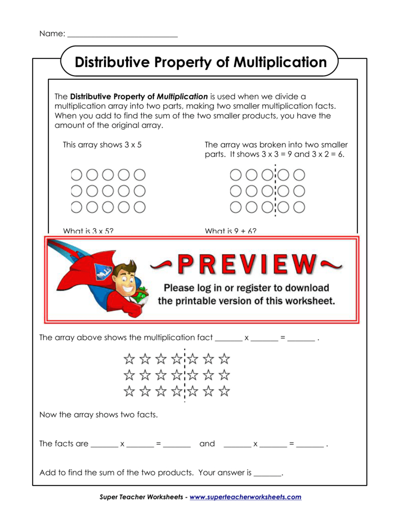 Distributive Property Of Multiplication Worksheets Db excel