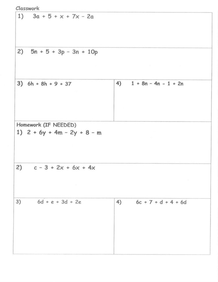 7th Grade Math Distributive Property Worksheets