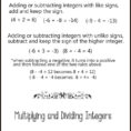 Dividing Integers Mixture Range 9 To A 8Th Grade Practice