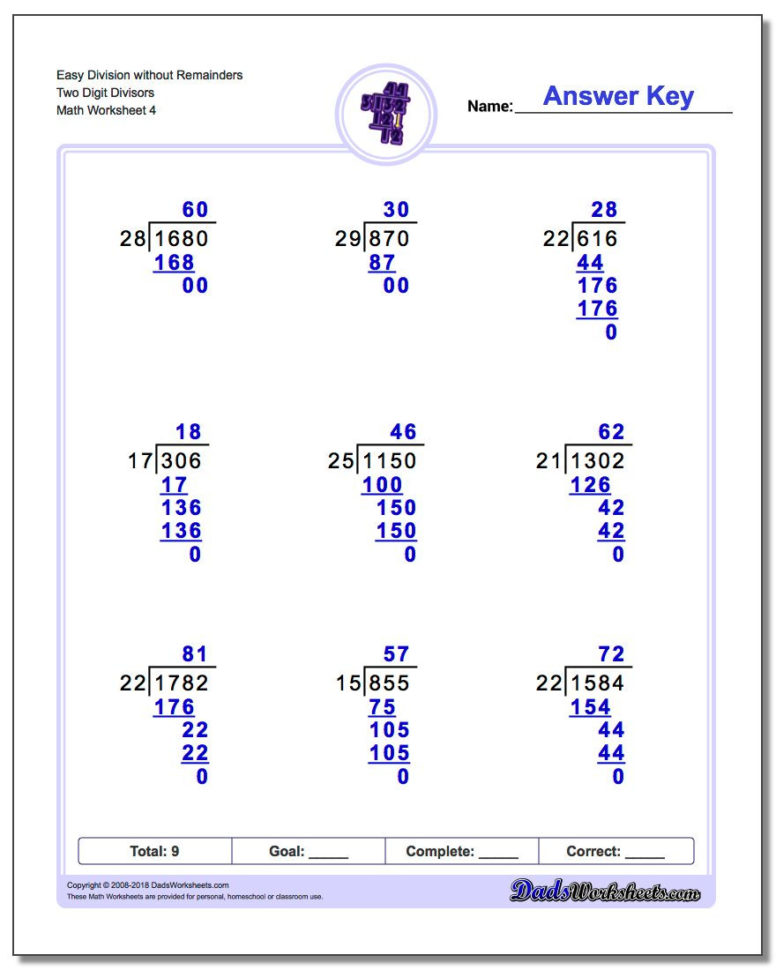 Division With Multidigit Divisors