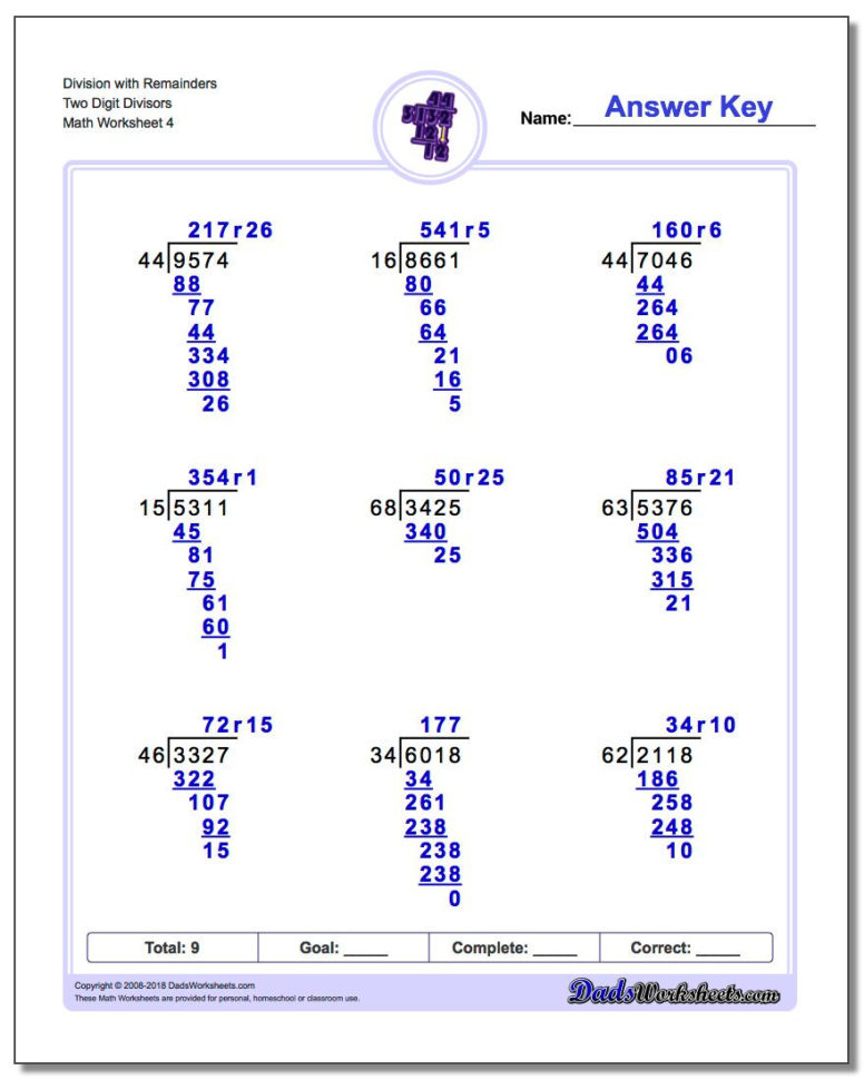 Division With Multidigit Divisors