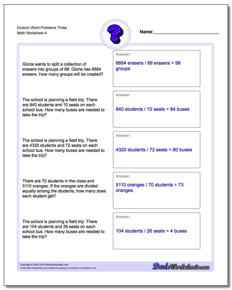 Division Word Problems
