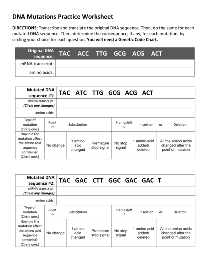 Worksheet Mutations Practice — db-excel.com