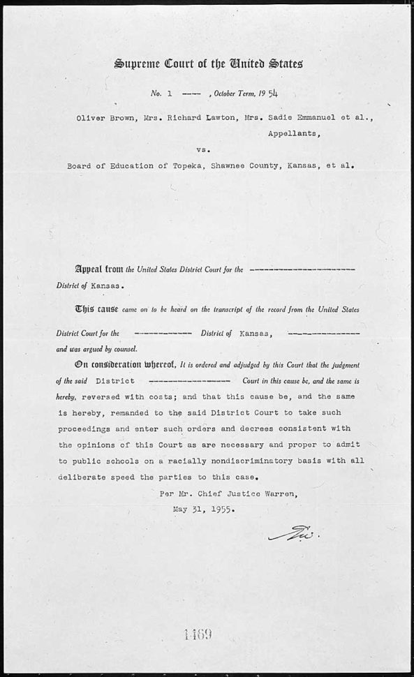 Documents Related To Brown V Board Of Education  National