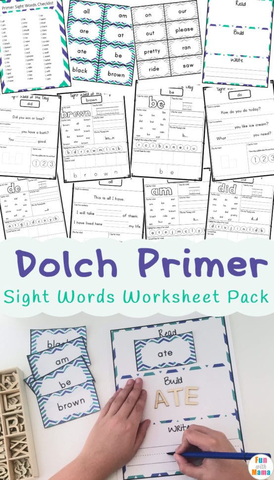 Dolch Primer Sight Words Worksheets  Fun With Mama