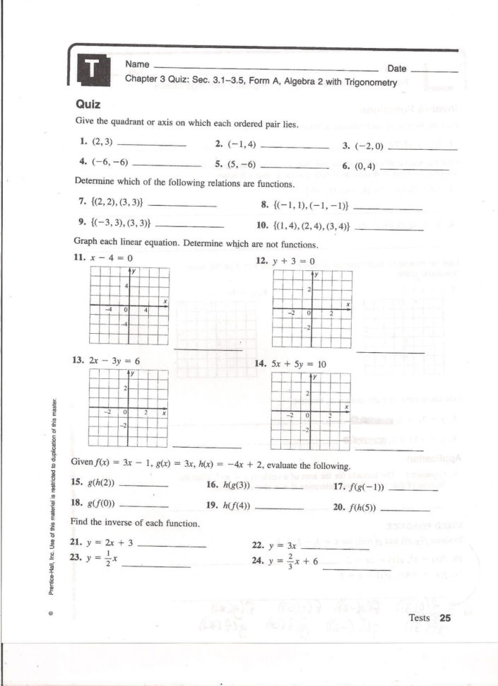 Domain And Range Worksheet Answer Key