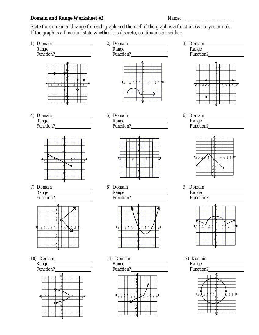 Domain And Range Worksheet Answers Db excel