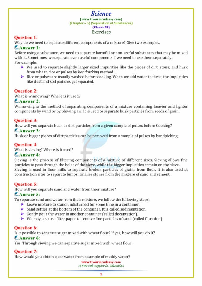 Download Ncert Solutions For Class 6 Science Updated For