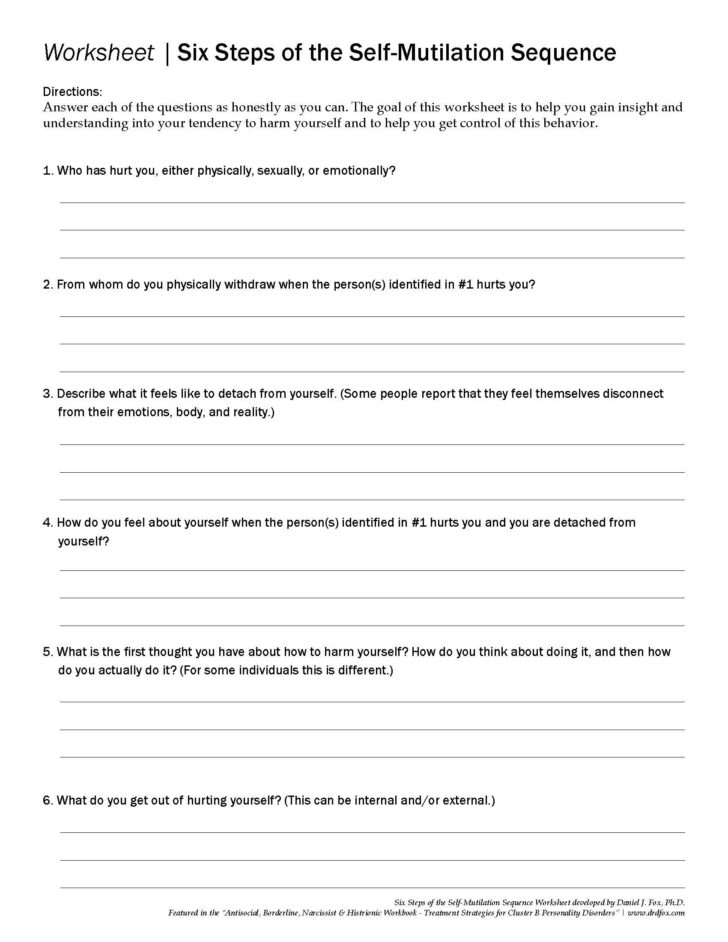 Reality Therapy Worksheets