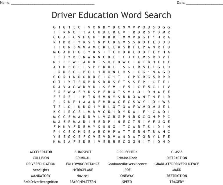 Drivers Ed Signs Worksheet — db-excel.com