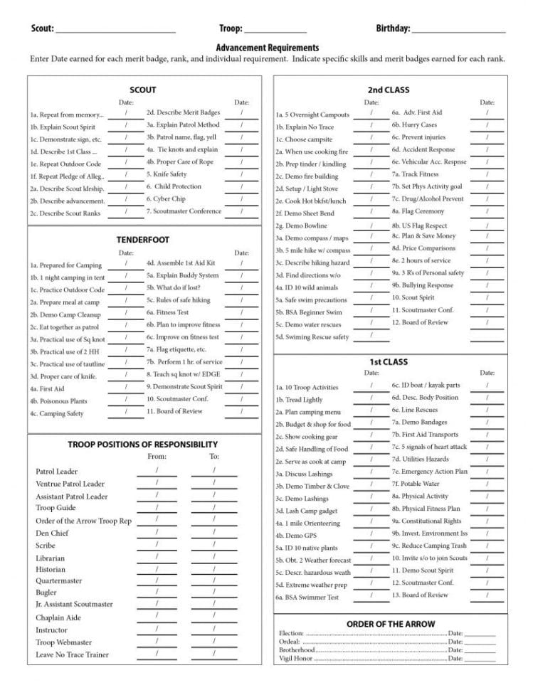 Eagle Scout Worksheet 2019  Free Worksheets Library