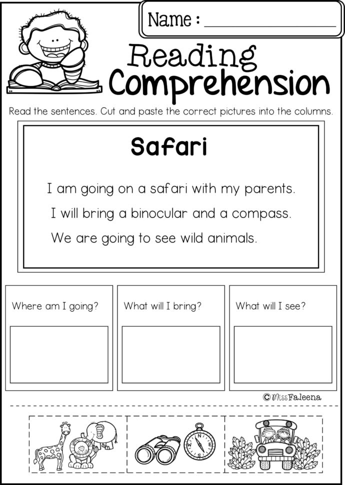 Early Reading Comprehension Worksheets Preschool Free — db