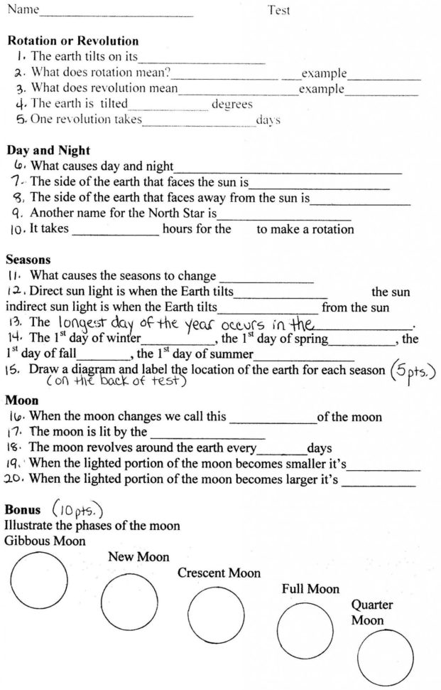 science worksheets for middle school pdf