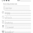 Easter Writing Worksheet  Free Kindergarten Holiday