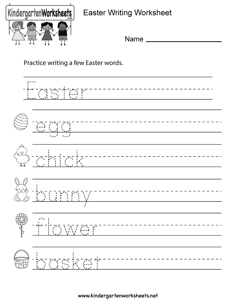 Easter Writing Worksheet  Free Kindergarten Holiday