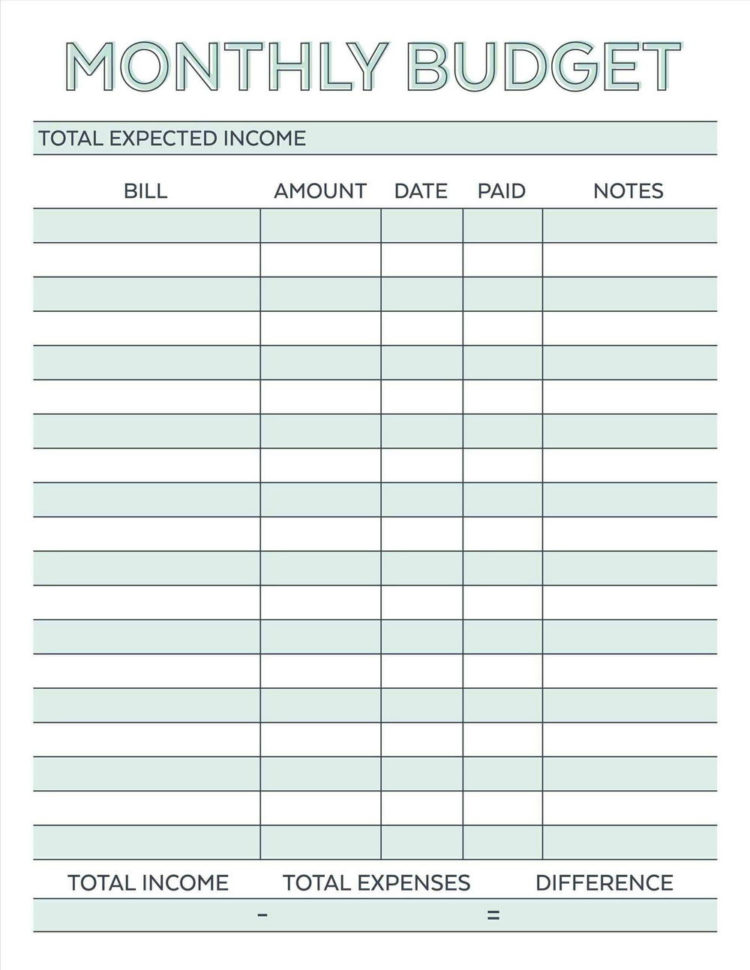 Easy Household Budget Worksheet Family Personal Spreadsheet