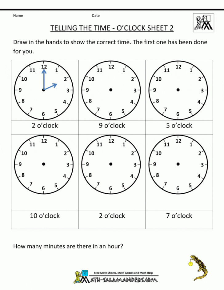 Time Worksheets For Grade 2