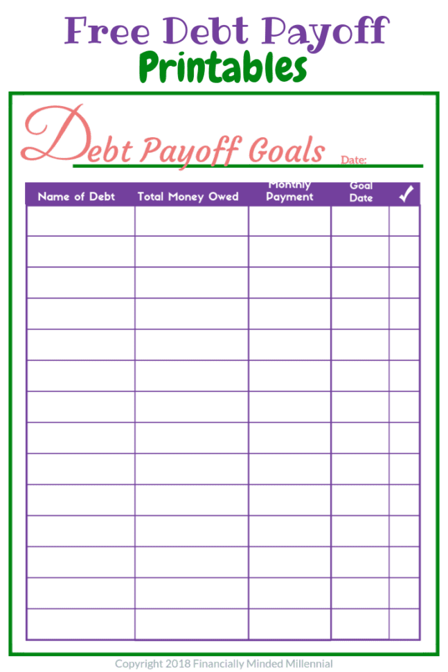 Easy To Use Free Printable Debt Tracker To Help Get Out Of
