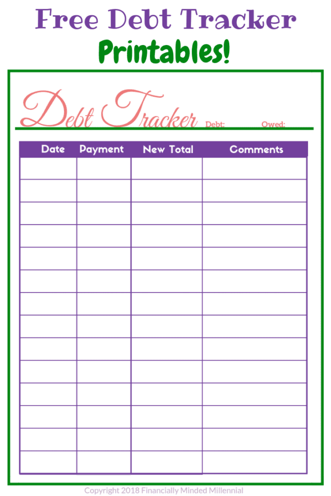 Easy To Use Free Printable Debt Tracker To Help Get Out Of