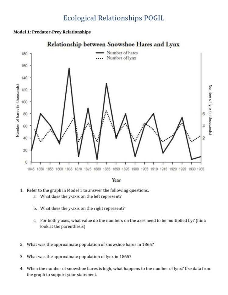 Ecological Relationships Worksheet Answers
