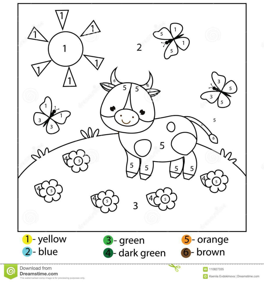 Educational Game For Kids And Toddlers Color Numbers Printable