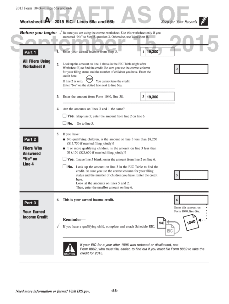 Eic Worksheet  Fill Online Printable Fillable Blank Eic Worksheet  Fill Online Printable Fillable Blank