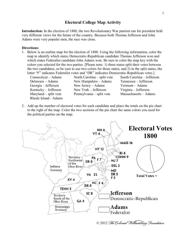 Electoral College Map Activity  Colonial Williamsburg  Fliphtml5