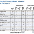 Electrical Load Calculation Spreadsheet Spreadsheet