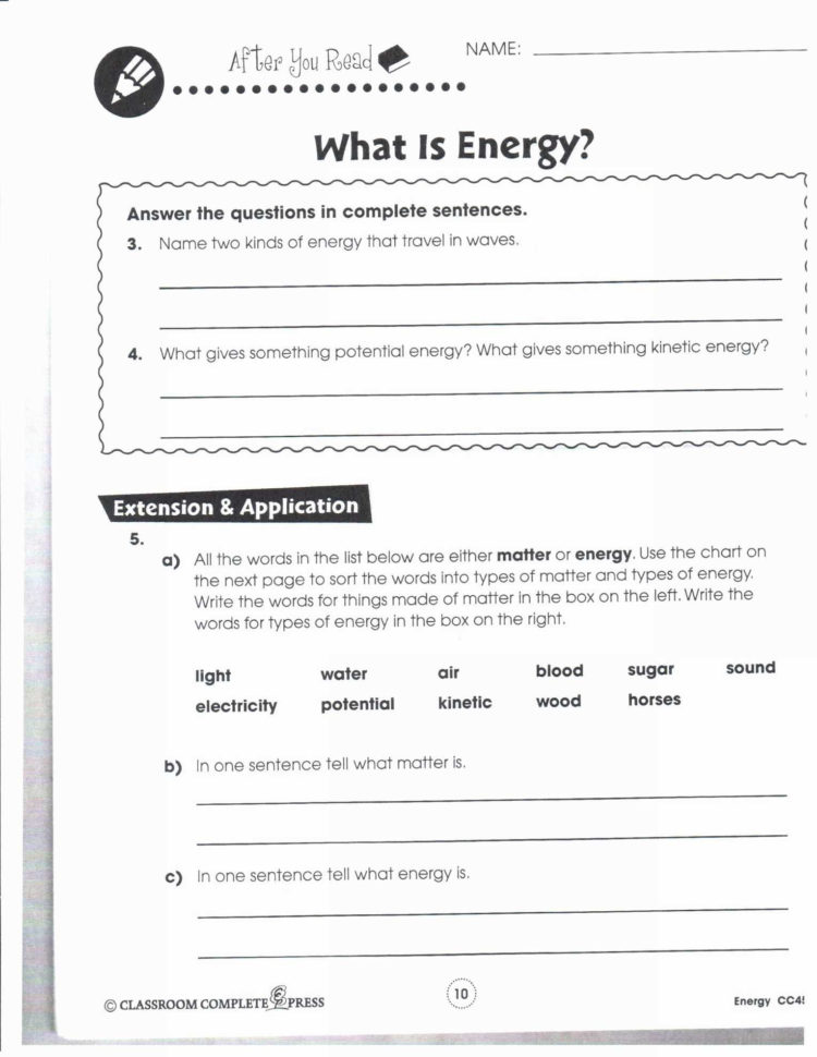 Electrical Power And Energy Worksheet
