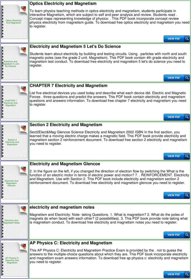 Electricity And Magnetism Practice Test  Pdf