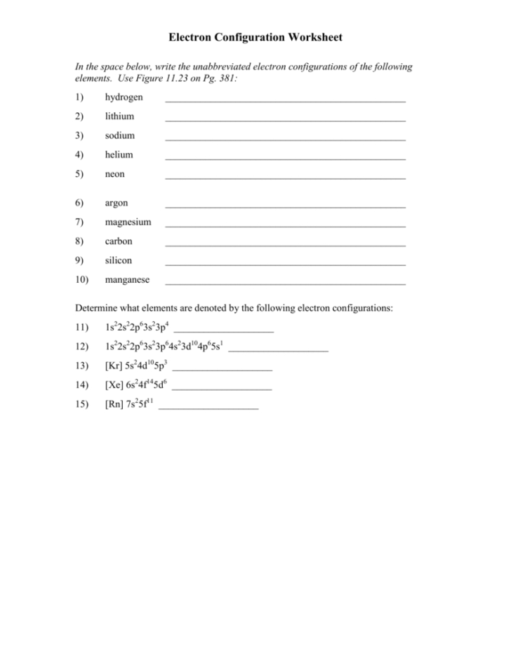 Electron Configuration Practice Worksheet Db excel