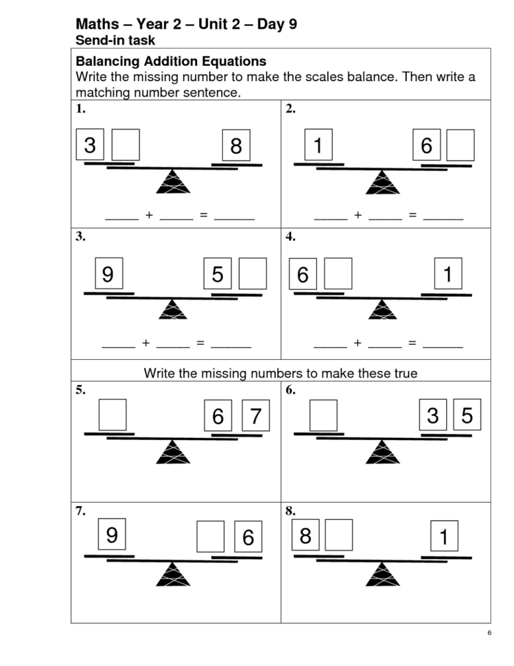 Elegant Balancing Equations Worksheet Second Grade