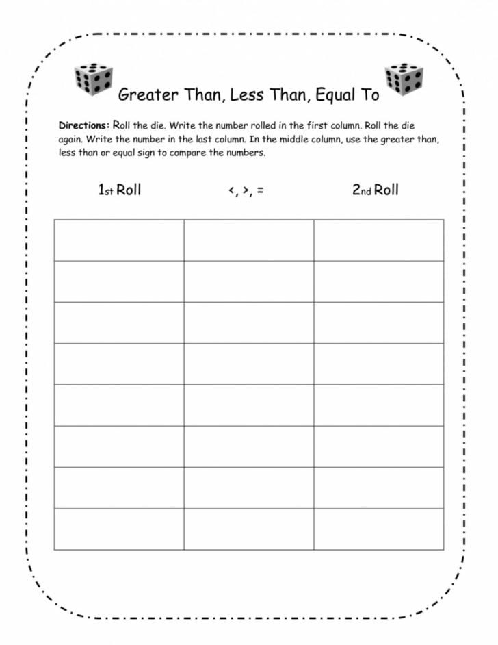 Greater Than And Less Than Worksheets