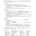 Elements Compounds And Mixtures Worksheet Pdf