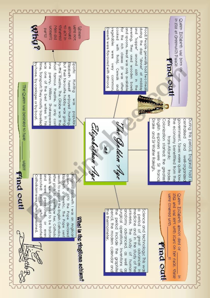 Elizabethan Age Golden Age  Esl Worksheetalex076