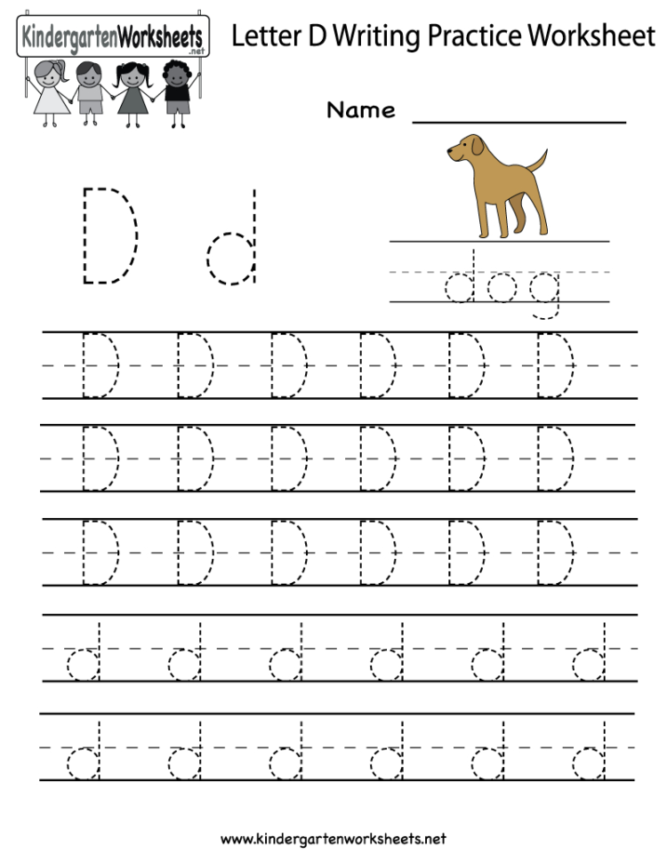 Enchanting Alphabet D Worksheets Kindergarten For Your Free