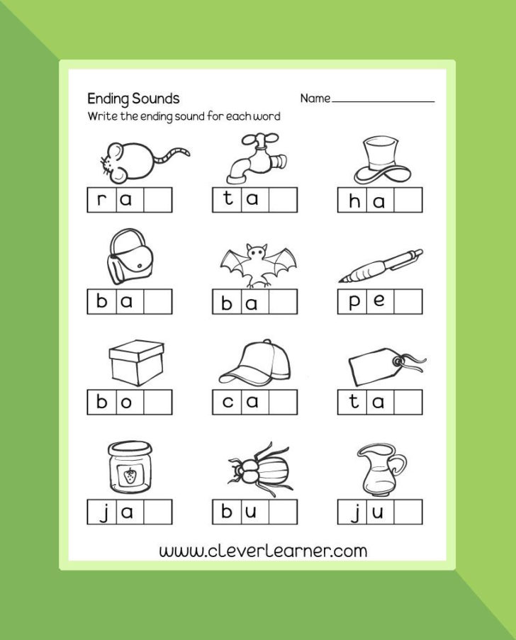 Ending Sounds Worksheets For Kindergarten Worksheet24 0055