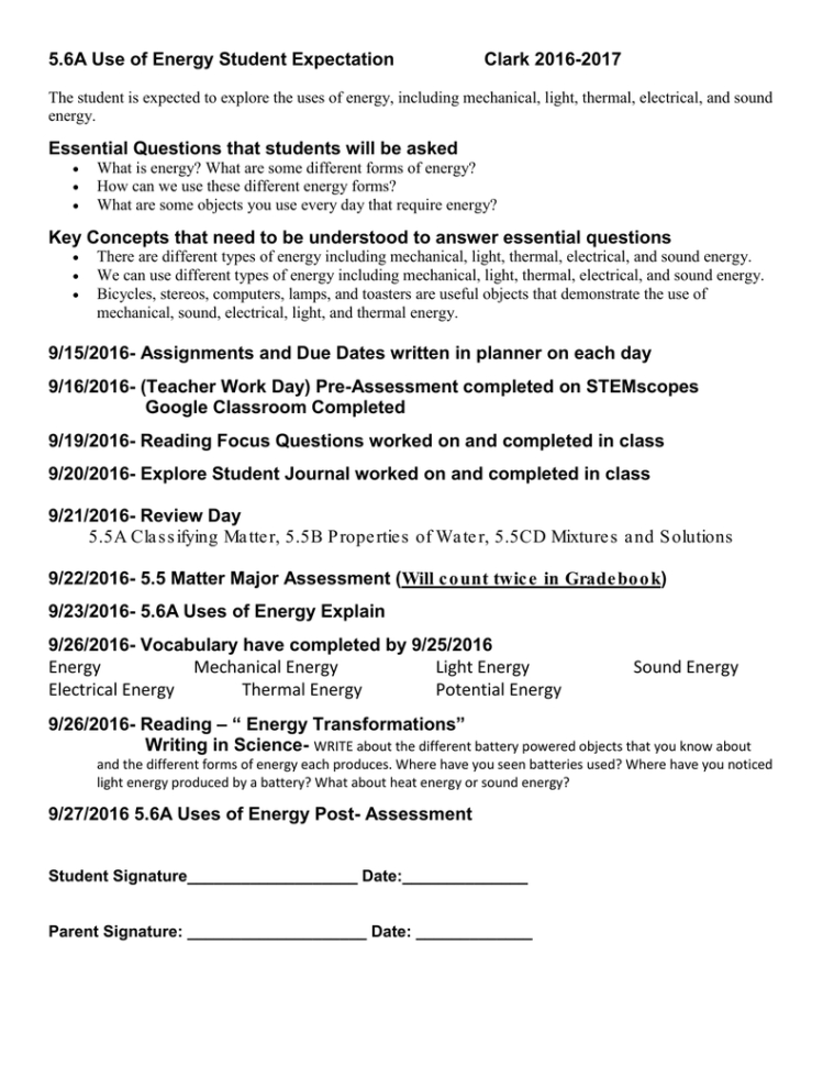 Energy And Energy Transformations Worksheet Answer Key — db-excel.com