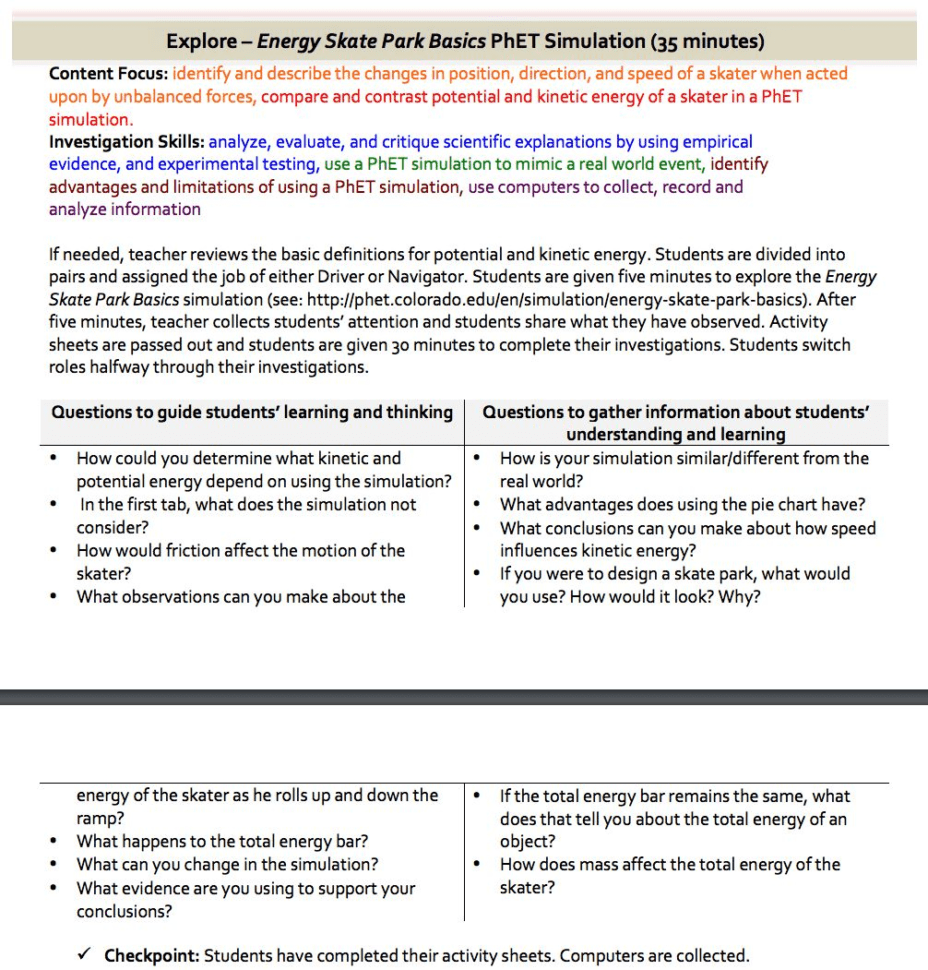 Energy Skate Park Worksheet Answers Energy Skate Park Worksheet Answers