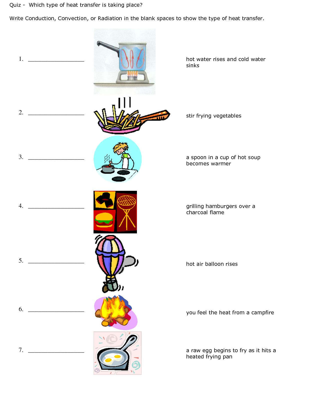 Energy Worksheet 2 Conduction Convection And Radiation
