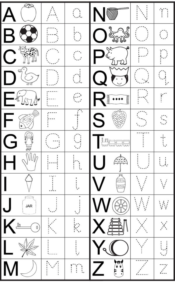 English Alphabet Worksheet For Kindergarten Preschool Printables Via