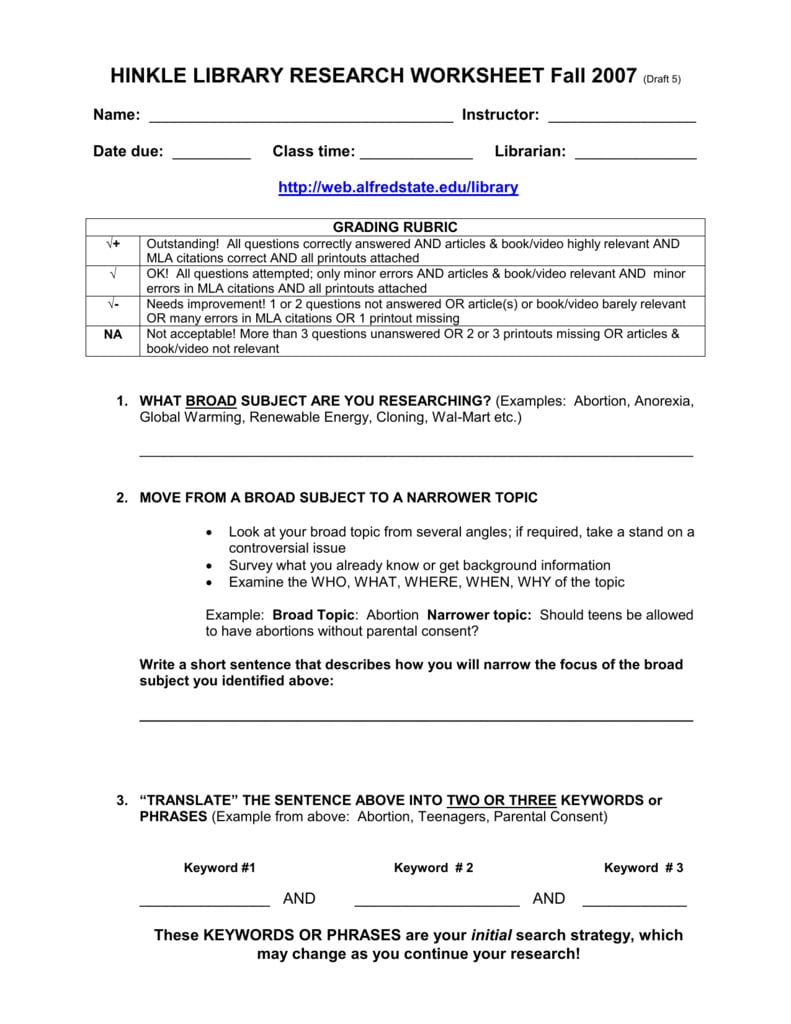 English Composition Worksheet Alfred State College Db excel