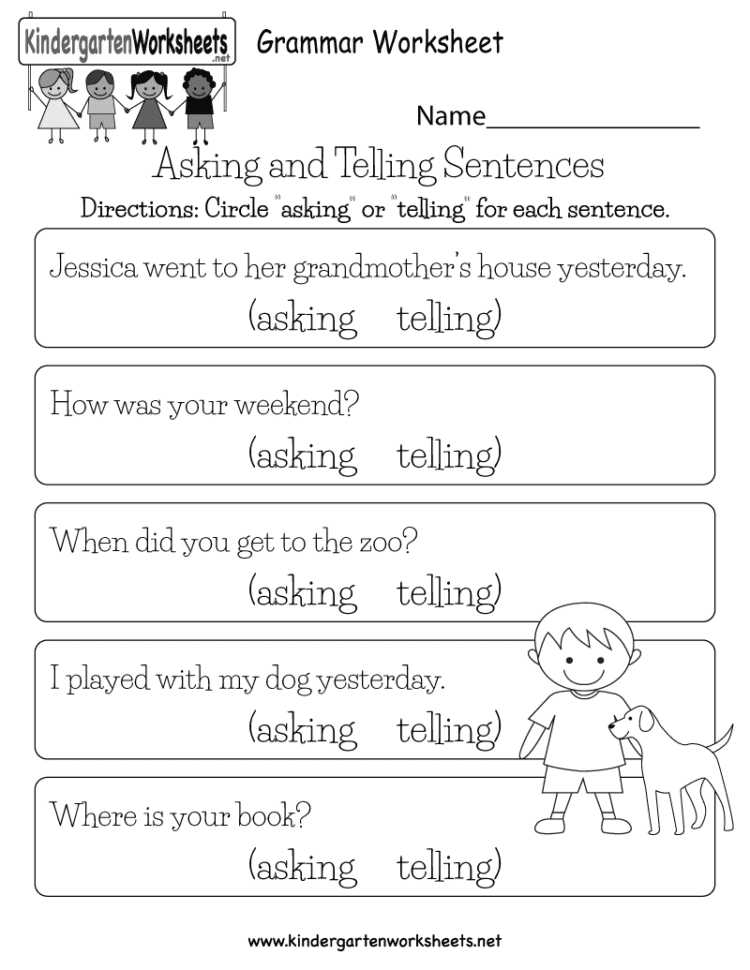 English Comprehension Worksheet  Free Kindergarten English