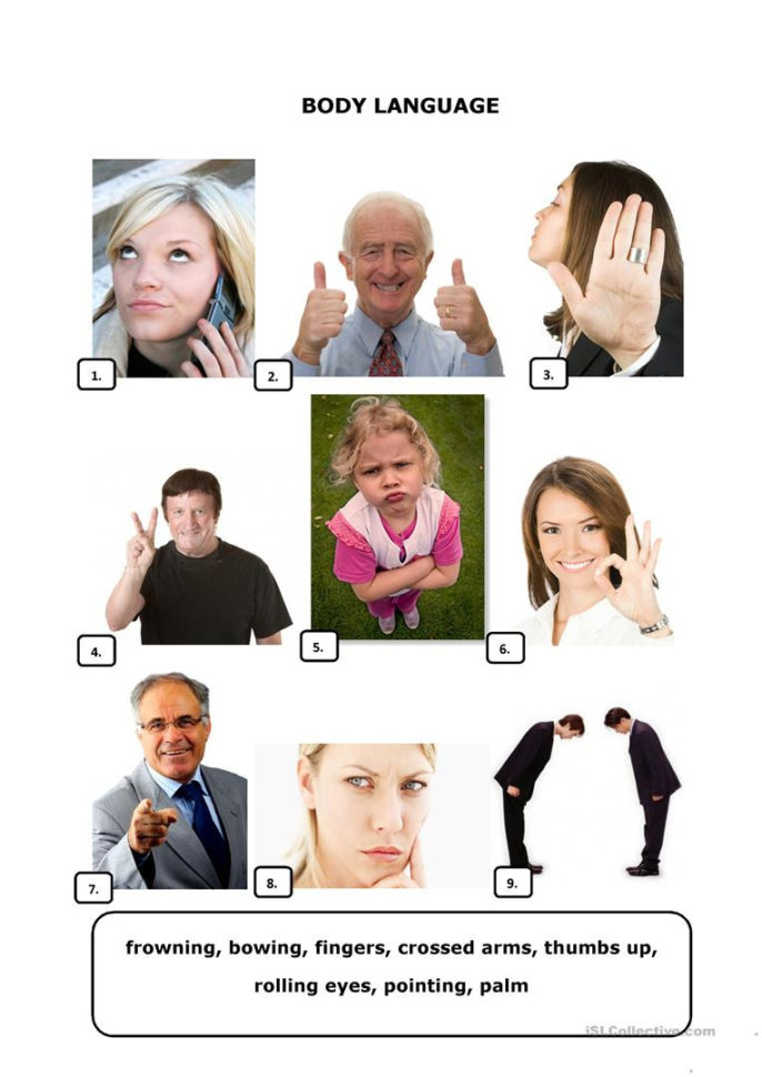 English Esl Body Language Worksheets  Most Downloaded 19 Results