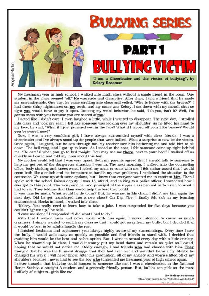 English Esl Bullying Worksheets  Most Downloaded 44 Results