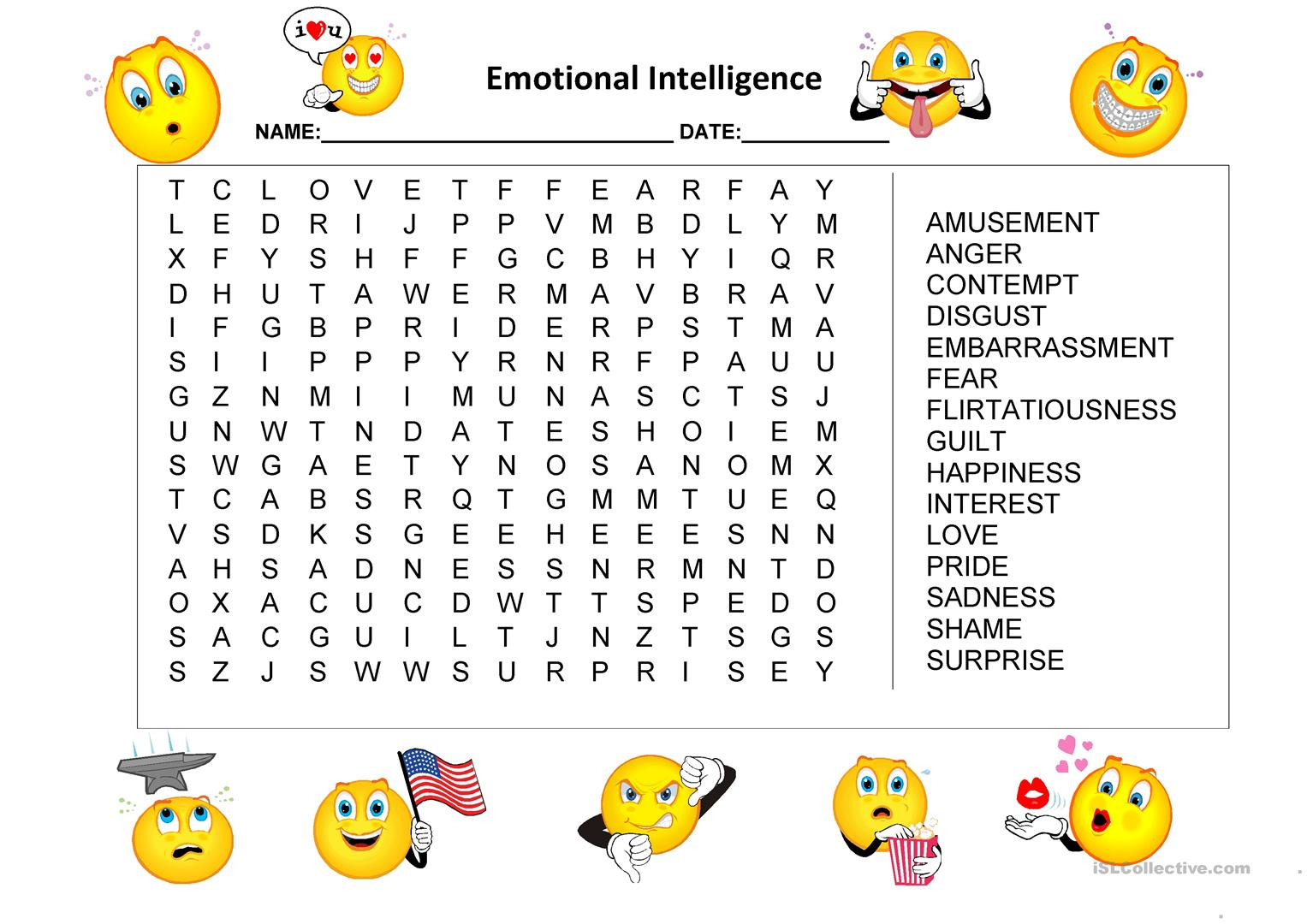 English Esl Emotional Intelligence Worksheets  Most