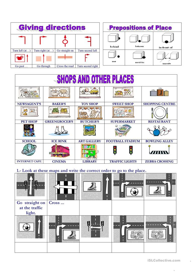 English Esl Giving Directions Worksheets  Most Downloaded