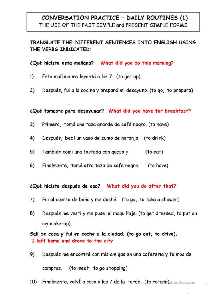 Basic English For Spanish Speakers Worksheets — db-excel.com